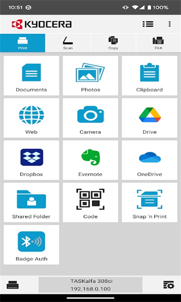 京瓷打印机KYOCERAPrintapp